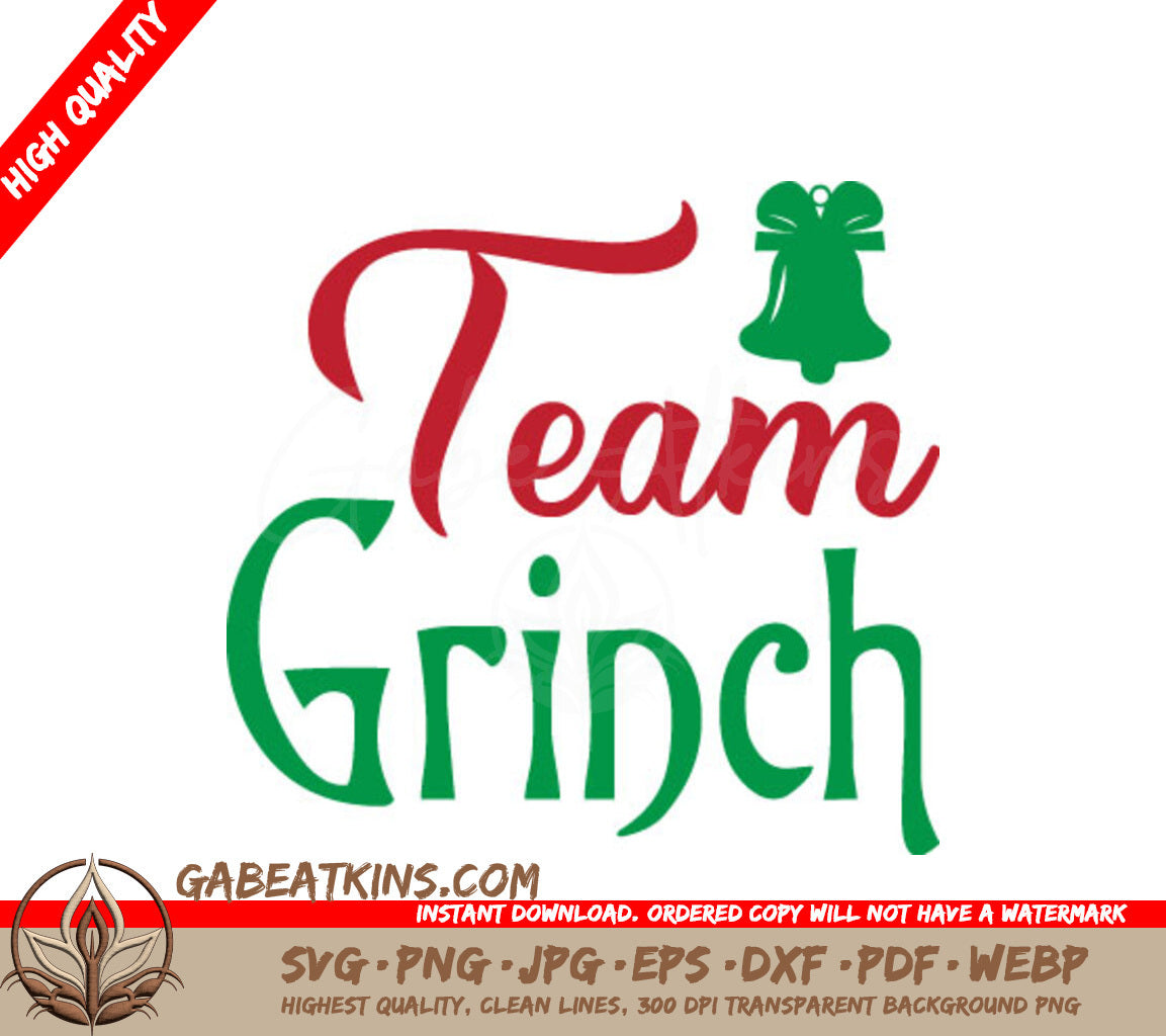 Grinch Team Design SVG with Bell - Christmas SVG Design SVG