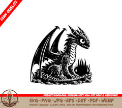 Guardian Dragon SVG - Digital File in Multiple Formats