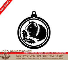  A Guinea Pig In A Christmas Ornament SVG - Guinea Pig Festivity SVG