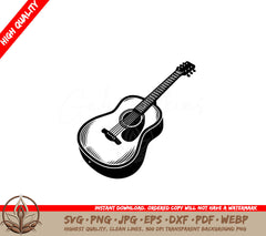 Guitar Serenade SVG - Digital file in various formats for flexibility