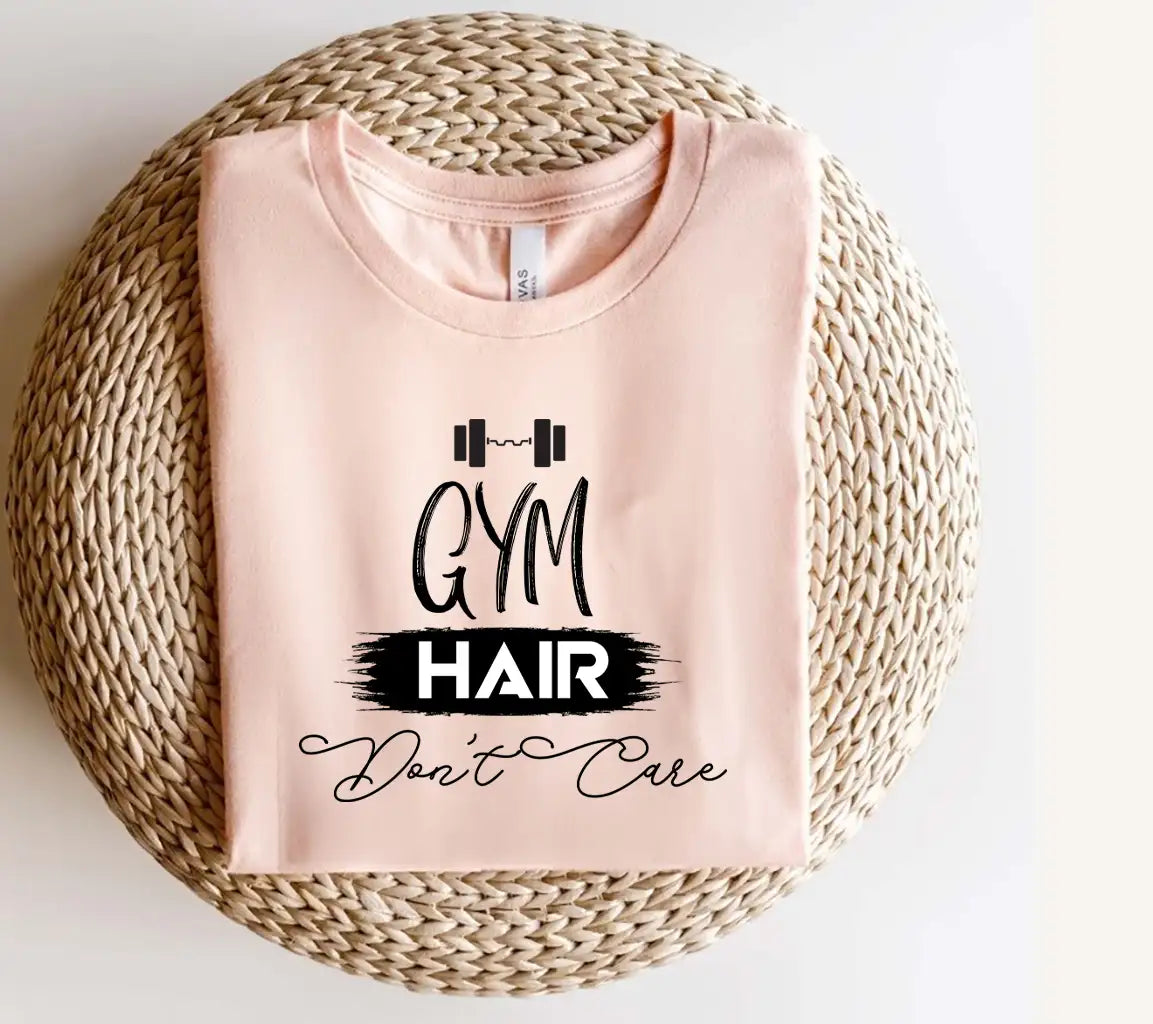 Gym Hair Dont Care SVG Design - Funny Fitness Quote SVG