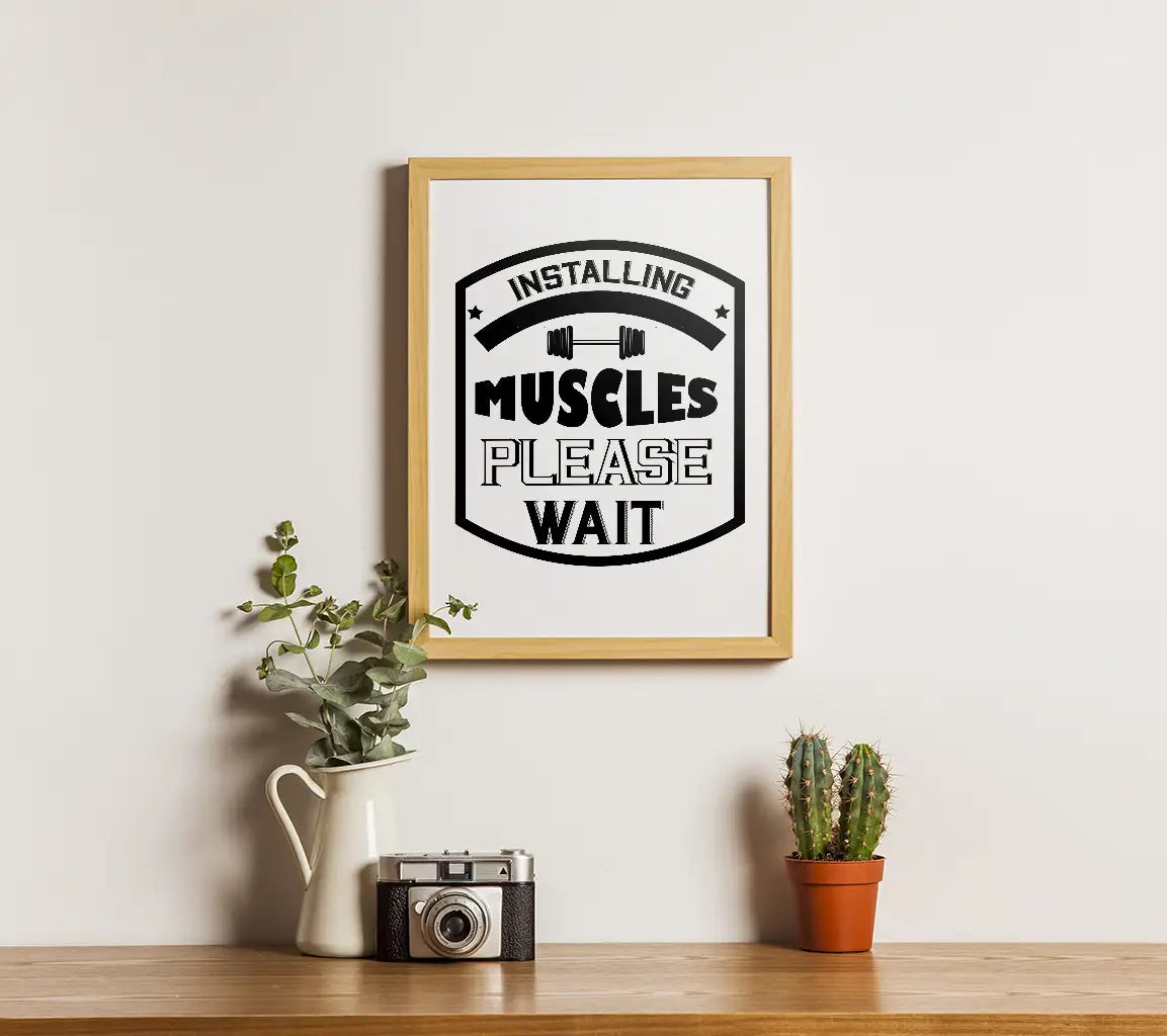 Installing Muscles Please Wait - Funny Gym SVG Design SVG