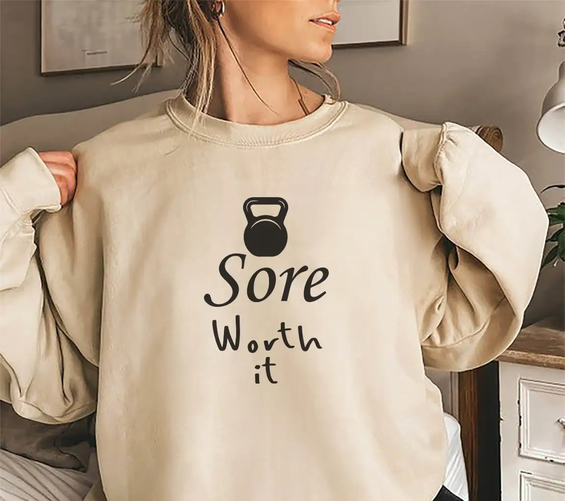 Kettlebell Sore Worth It SVG - Gym & Fitness Design SVG