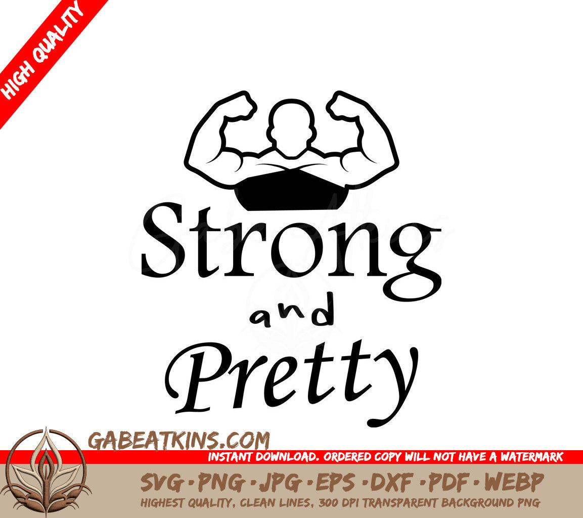 Strong & Pretty Flexing Muscles SVG - Gym & Fitness Design SVG