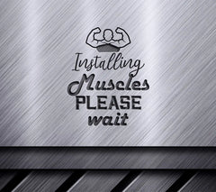 Installing Muscles Please Wait - Gym & Fitness SVG Design SVG