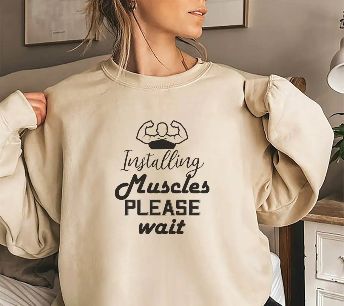 Installing Muscles Please Wait - Gym & Fitness SVG Design SVG