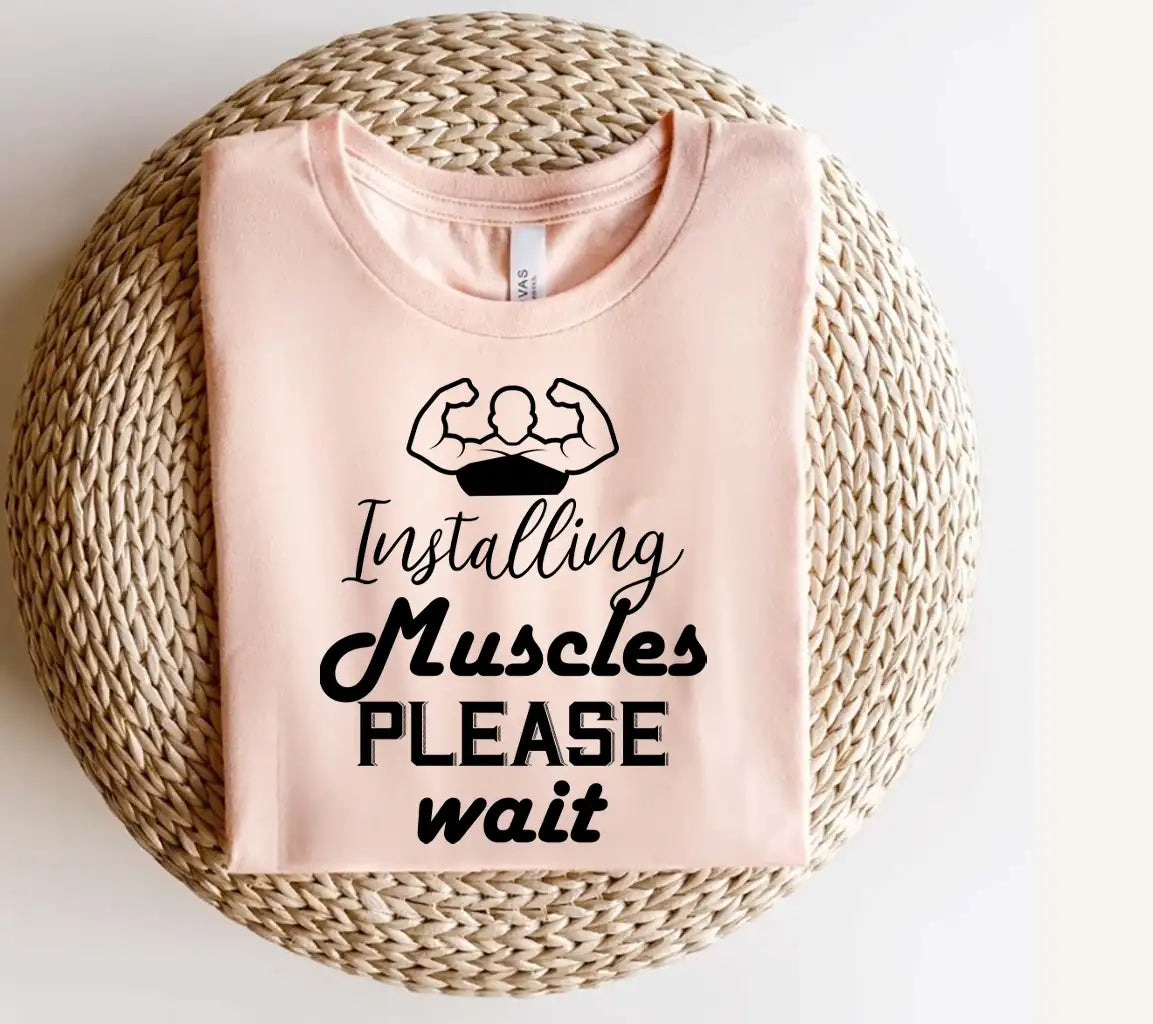 Installing Muscles Please Wait - Gym & Fitness SVG Design SVG