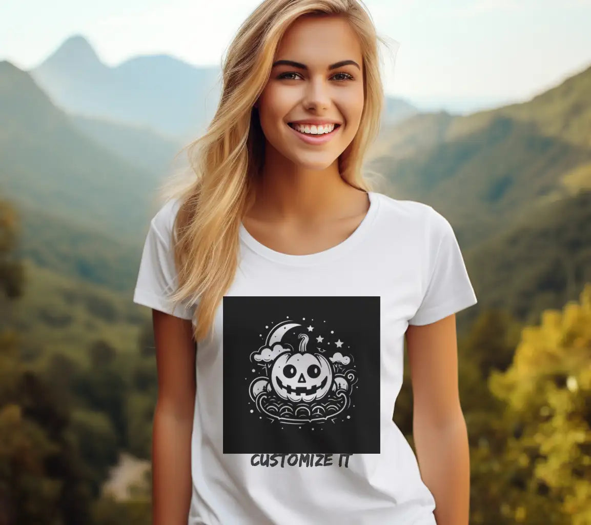 Smiling Pumpkin Halloween SVG -  Drawing SVG