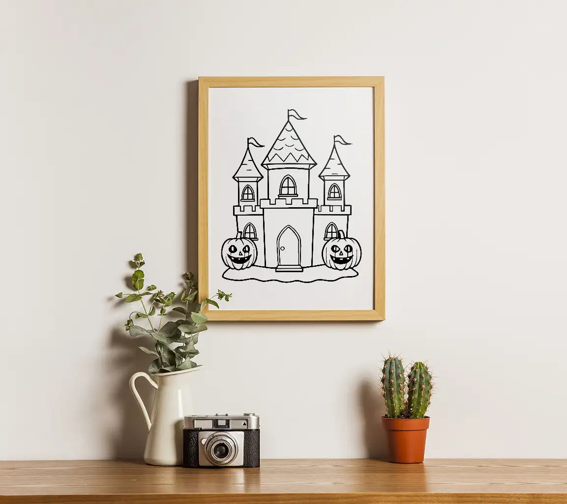 Halloween Castle SVG -  Coloring Page SVG