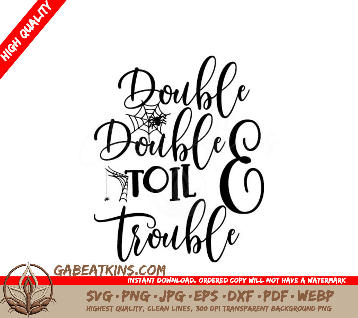 Halloween Double Trouble Spider Web SVG SVG