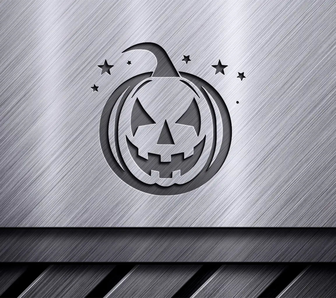 Halloween Minimalist Pumpkin SVG with Stars -  Design SVG