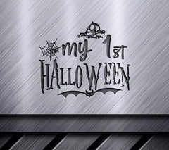 My First Halloween SVG - Skull & Spider Web Design SVG