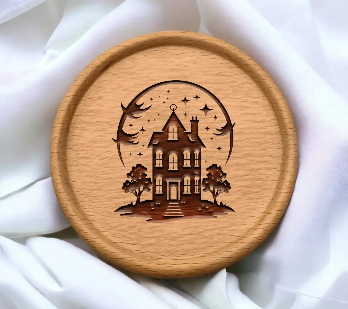 Haunted House SVG -  Drawing for Halloween Scene SVG