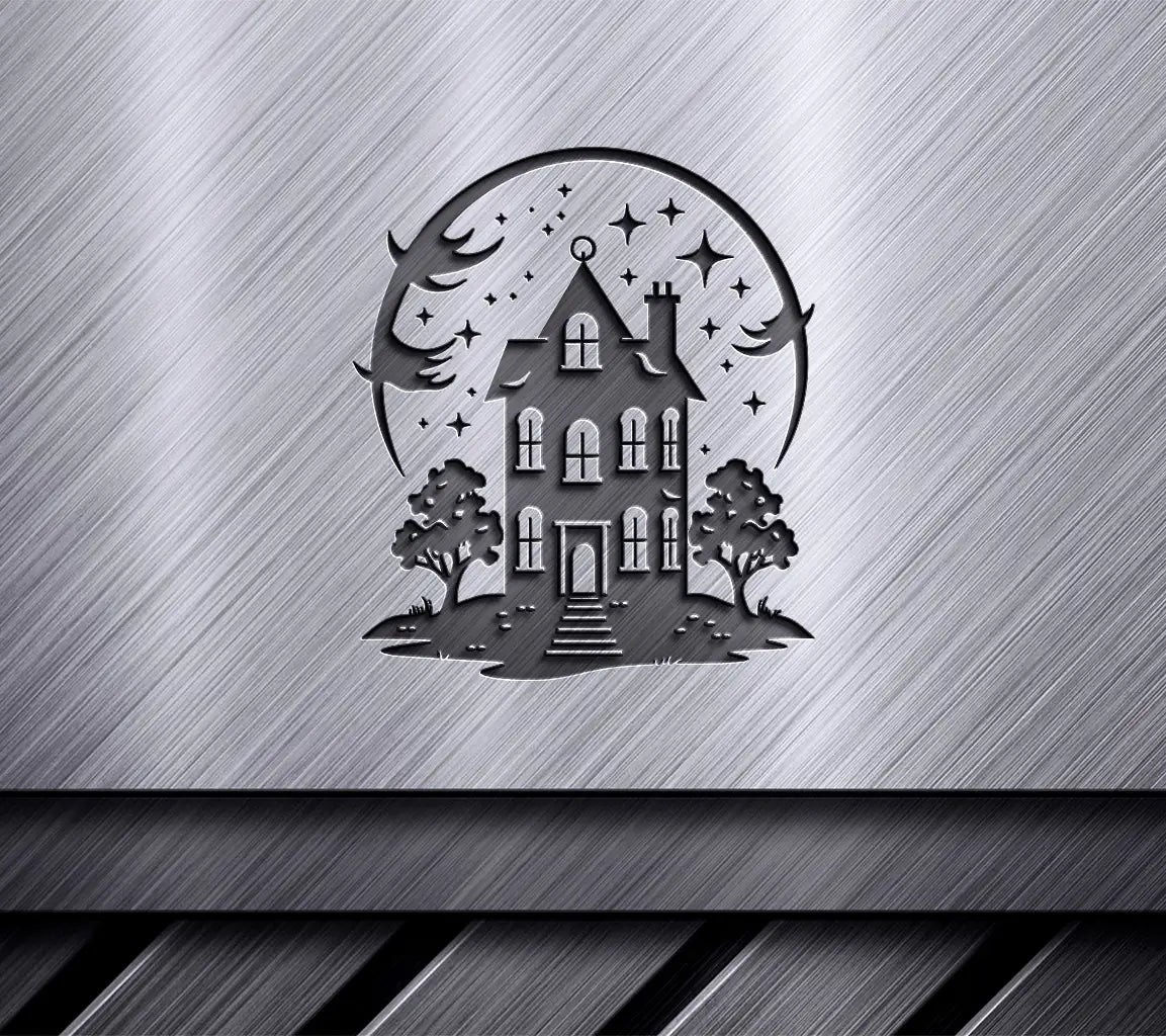 Haunted House SVG -  Drawing for Halloween Scene SVG