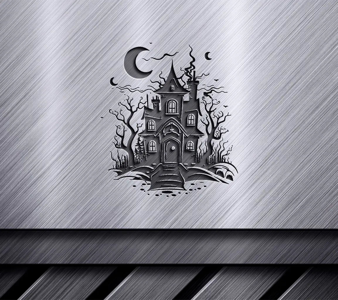 Haunted House SVG  Eerie House Illustration for Halloween Designs SVG