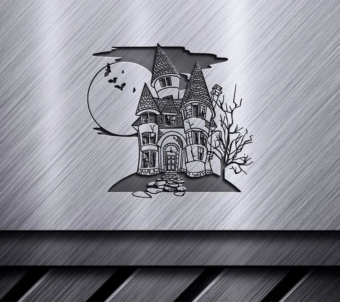 Haunted House Bats SVG -  Halloween Illustration SVG