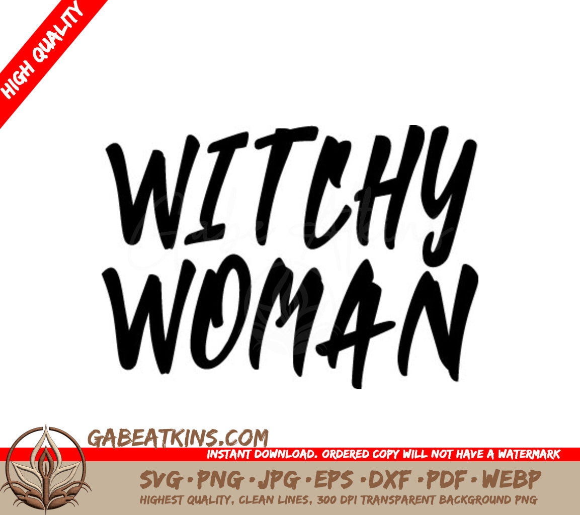 Black Witchy Woman SVG - Halloween Witch Illustration SVG