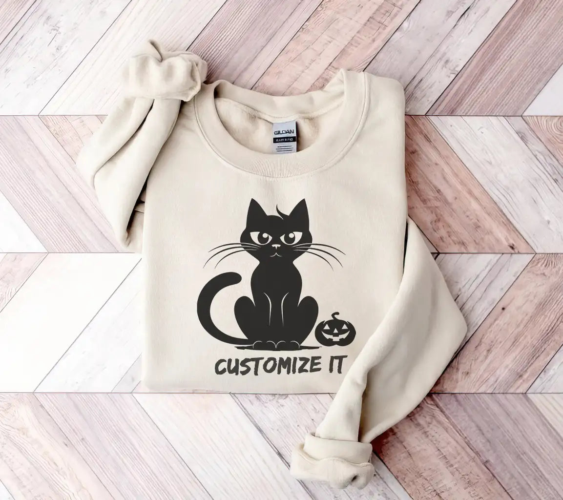 Halloween Black Cat & Pumpkin SVG - Dark Vector Illustration SVG