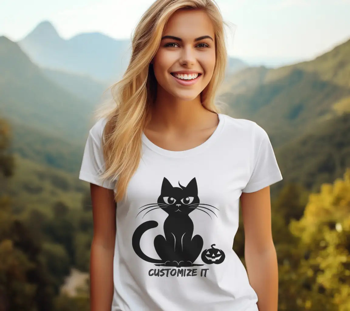 Halloween Black Cat & Pumpkin SVG - Dark Vector Illustration SVG