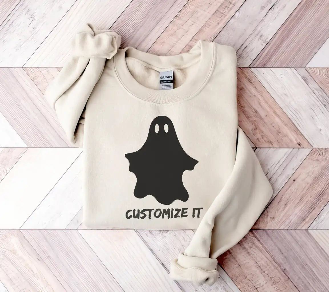 Halloween Ghost Silhouette SVG - Big Eyes & Black Design SVG