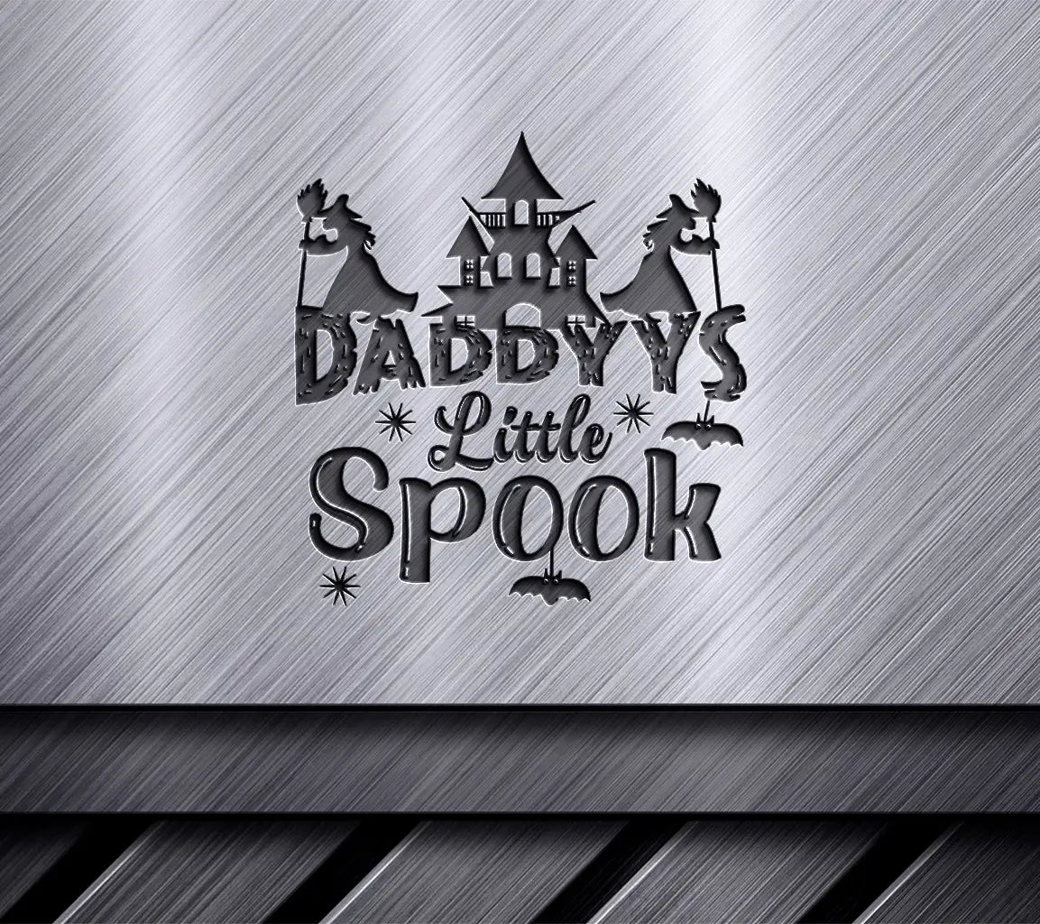 Halloween Daddys Little Spook SVG Design with Haunted House & Witches SVG