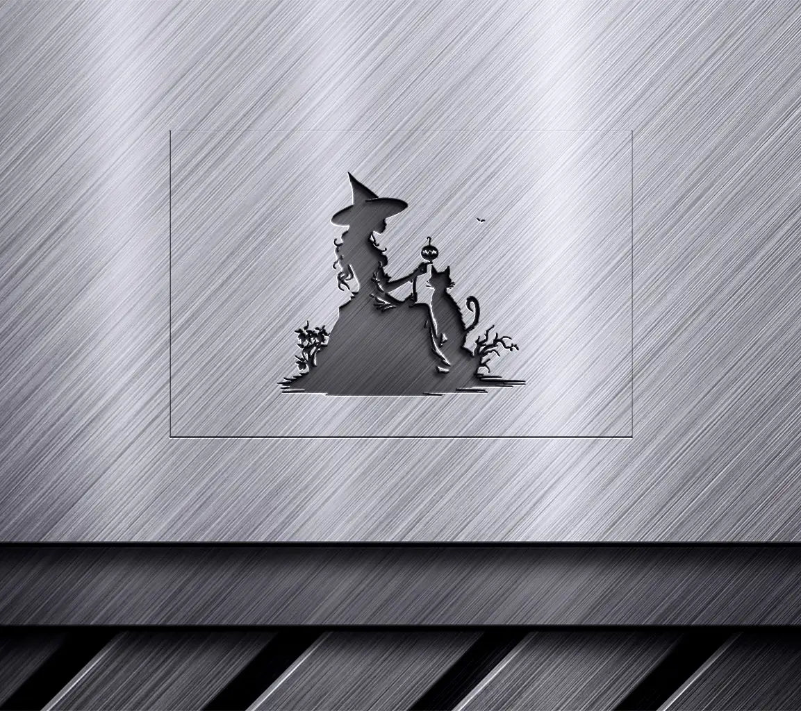 Halloween Witch Silhouette SVG - Flying Broom SVG