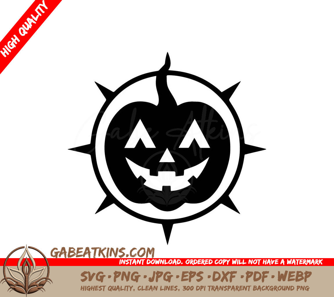 Spiky Pumpkin Silhouette Halloween SVG SVG