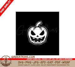 Smiling Pumpkin Halloween SVG -  Illustration SVG