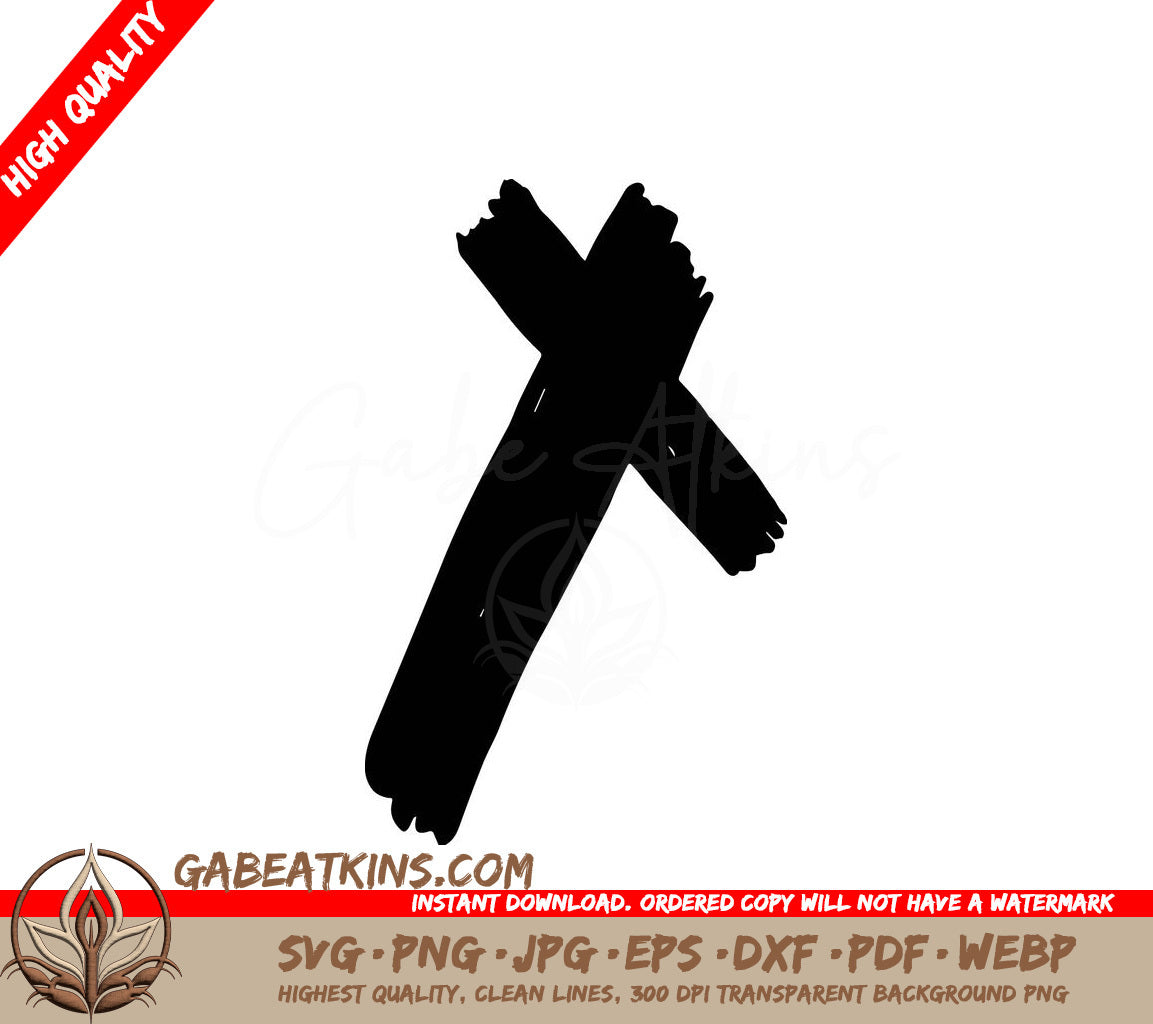 Halloween Cross Silhouette SVG - White Background SVG