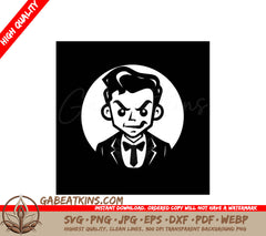 Halloween Man in Suit SVG -  Drawing SVG