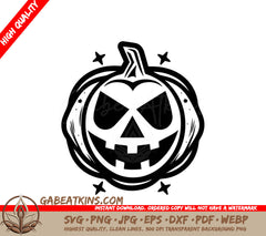 Halloween Pumpkin with Stars SVG - Minimalist  Design SVG