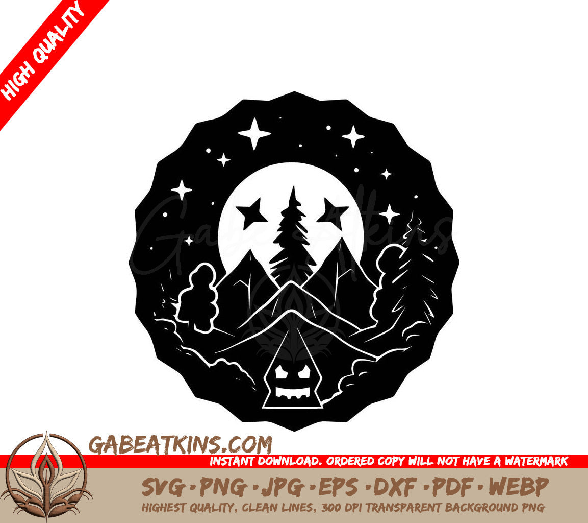  Mountain Tent SVG - Minimalist Halloween Design SVG