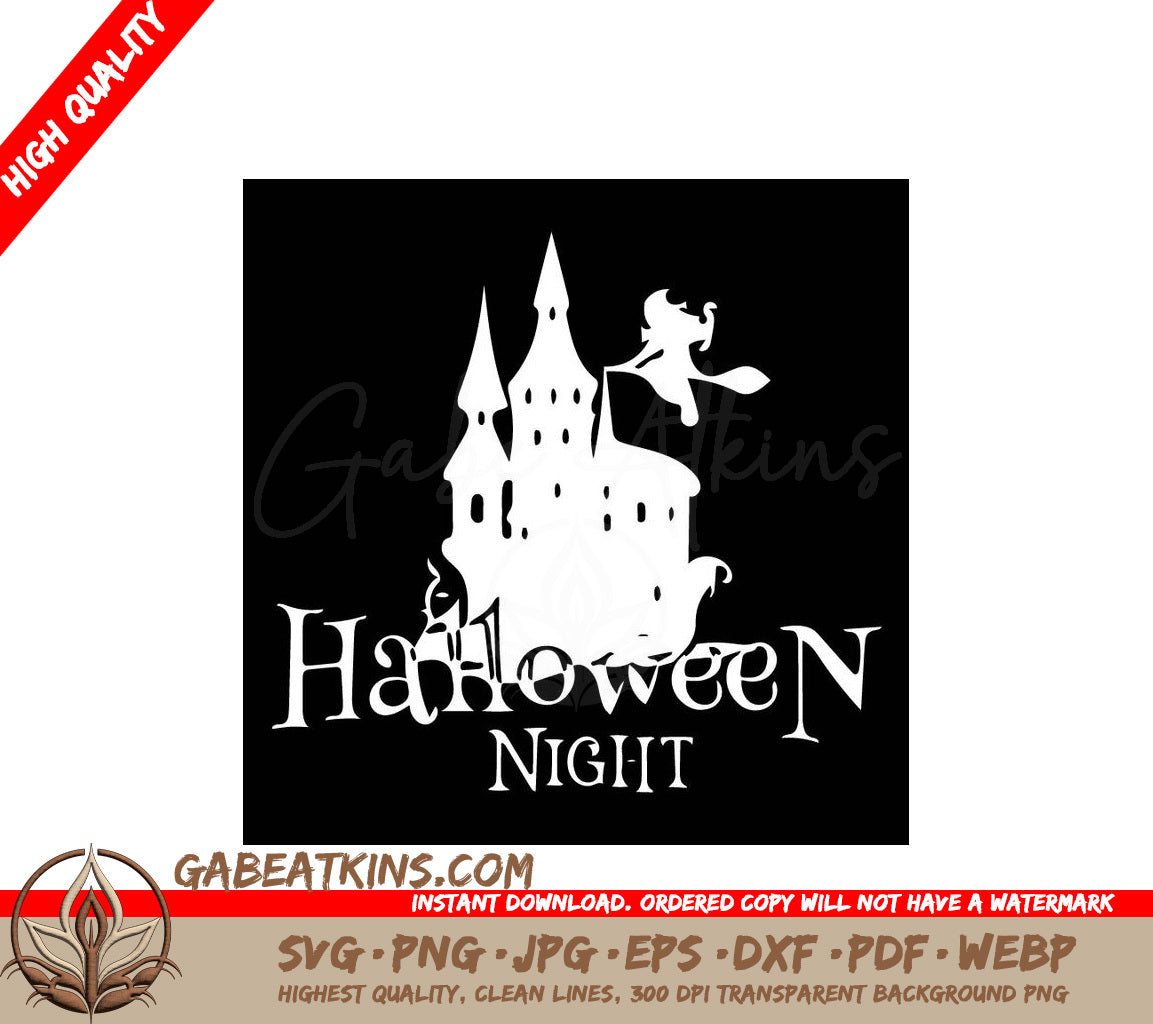 Halloween Castle & Witch SVG -  Design Design SVG