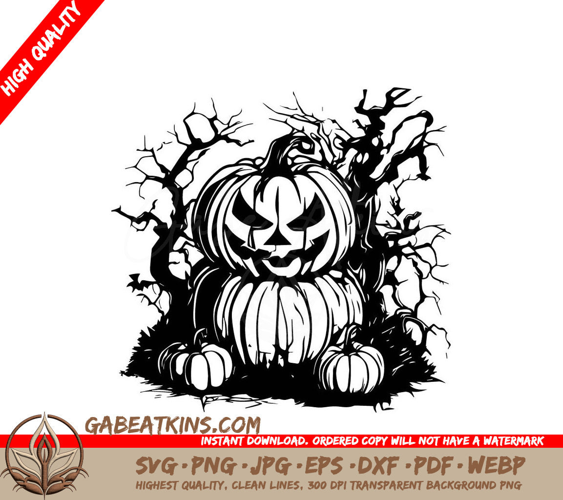 Halloween Pumpkin SVG -  Drawing SVG