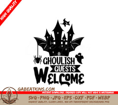 Ghoulish Guests Welcome SVG -  Halloween T-shirt Design SVG