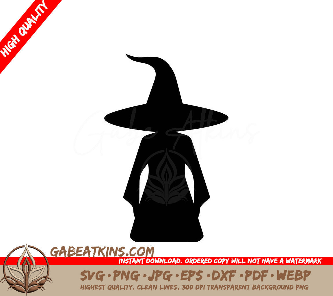 A Silhouette Of A Person Wearing A Witch Hat