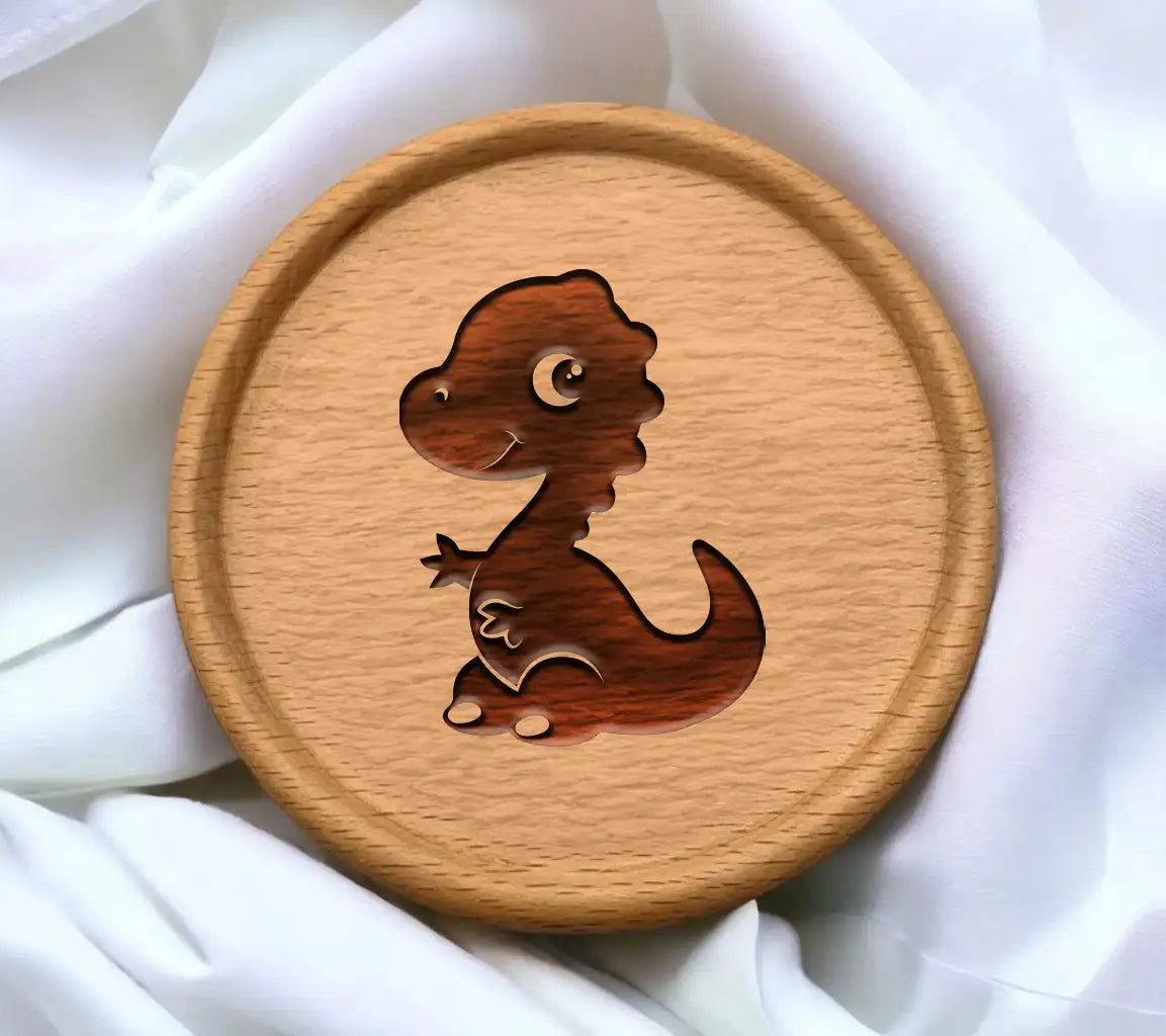 Cute Baby Dinosaur Silhouette SVG with Heart - Hand Drawn SVG