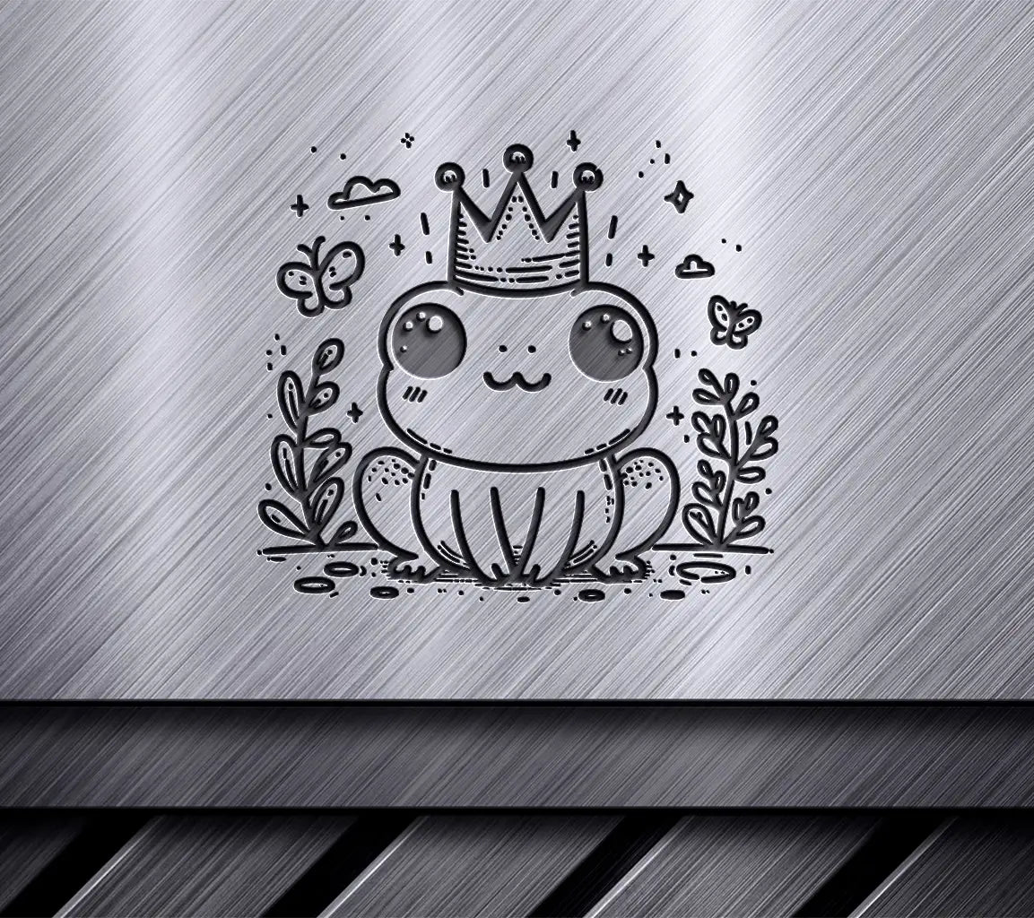  Crowned Frog SVG - Hand Drawn Outline Illustration SVG