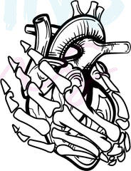 Skeleton Hand Holding A Heart SVG for Cricut | Skeleton Hand | Anatomical Heart SVG, PNG, DFX, EPS, JPG, PDF, WEBP Instant Download Digital File