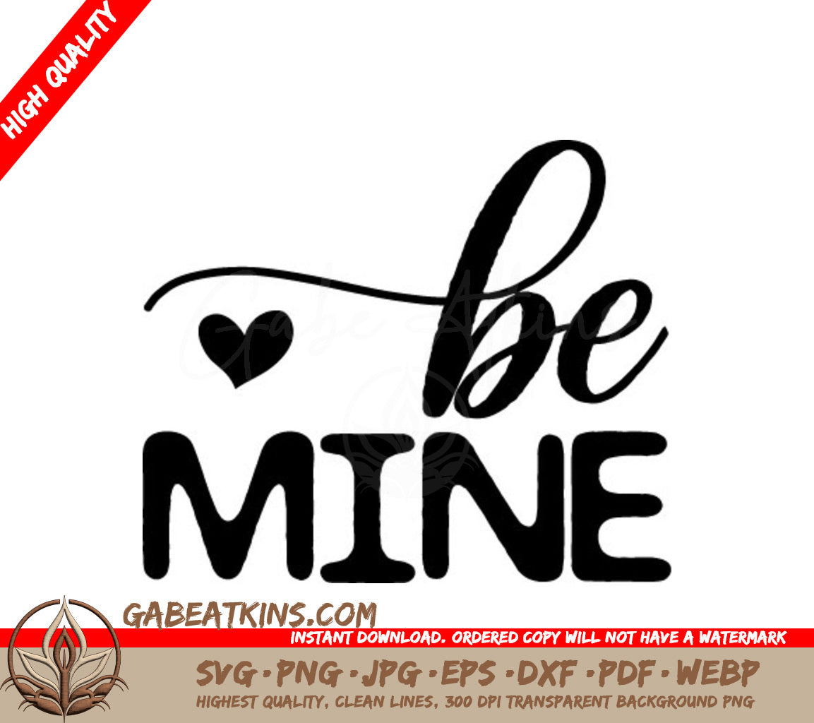 Be Mine Silhouette SVG -  Heart Design SVG