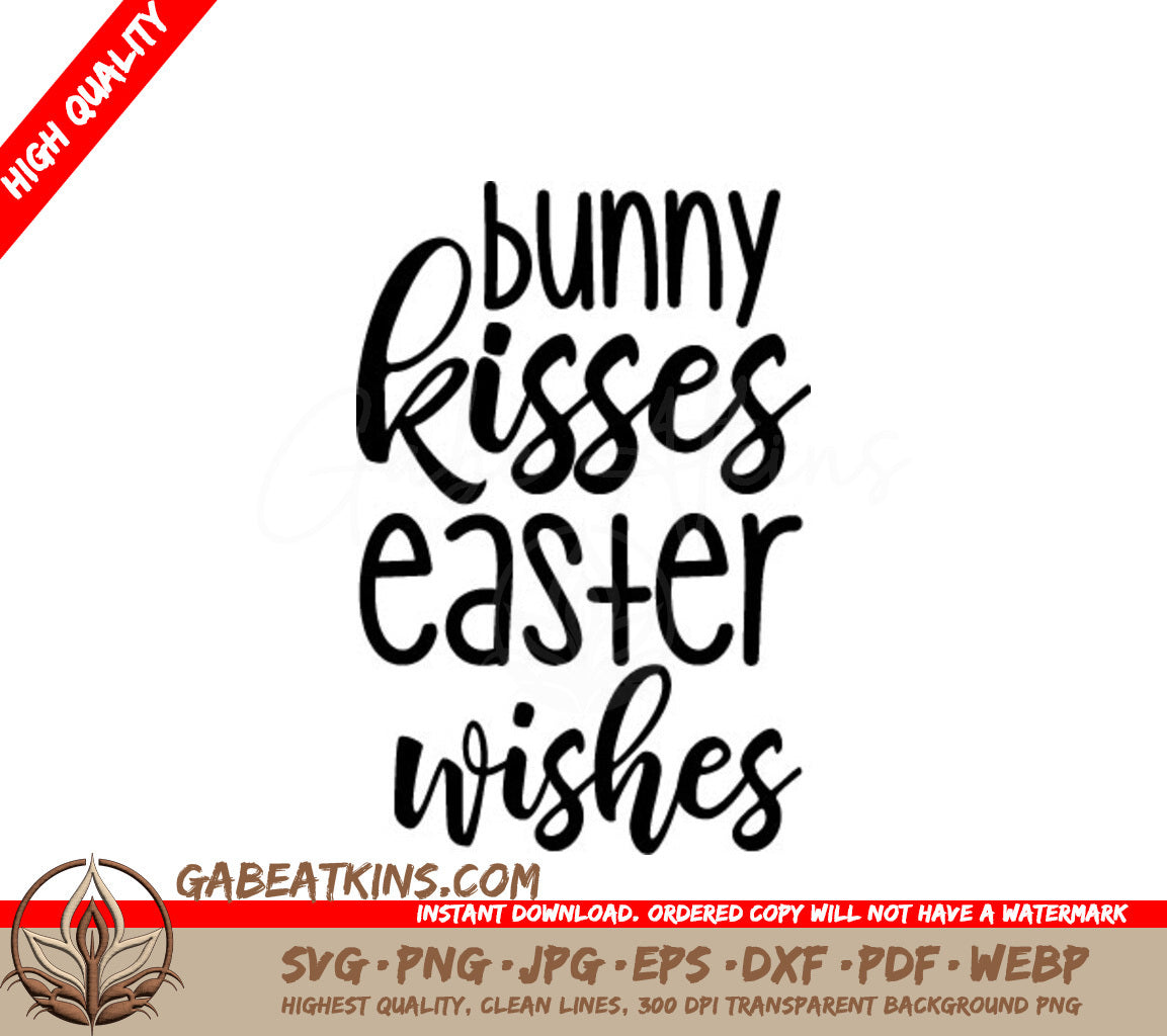 Bunny Kisses Easter Wishes SVG -  Design SVG