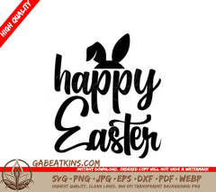  Bunny Ears Happy Easter SVG Design SVG