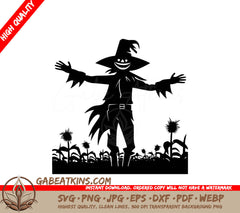 A Silhouette Of A Scarecrow With His Arms Outstretched