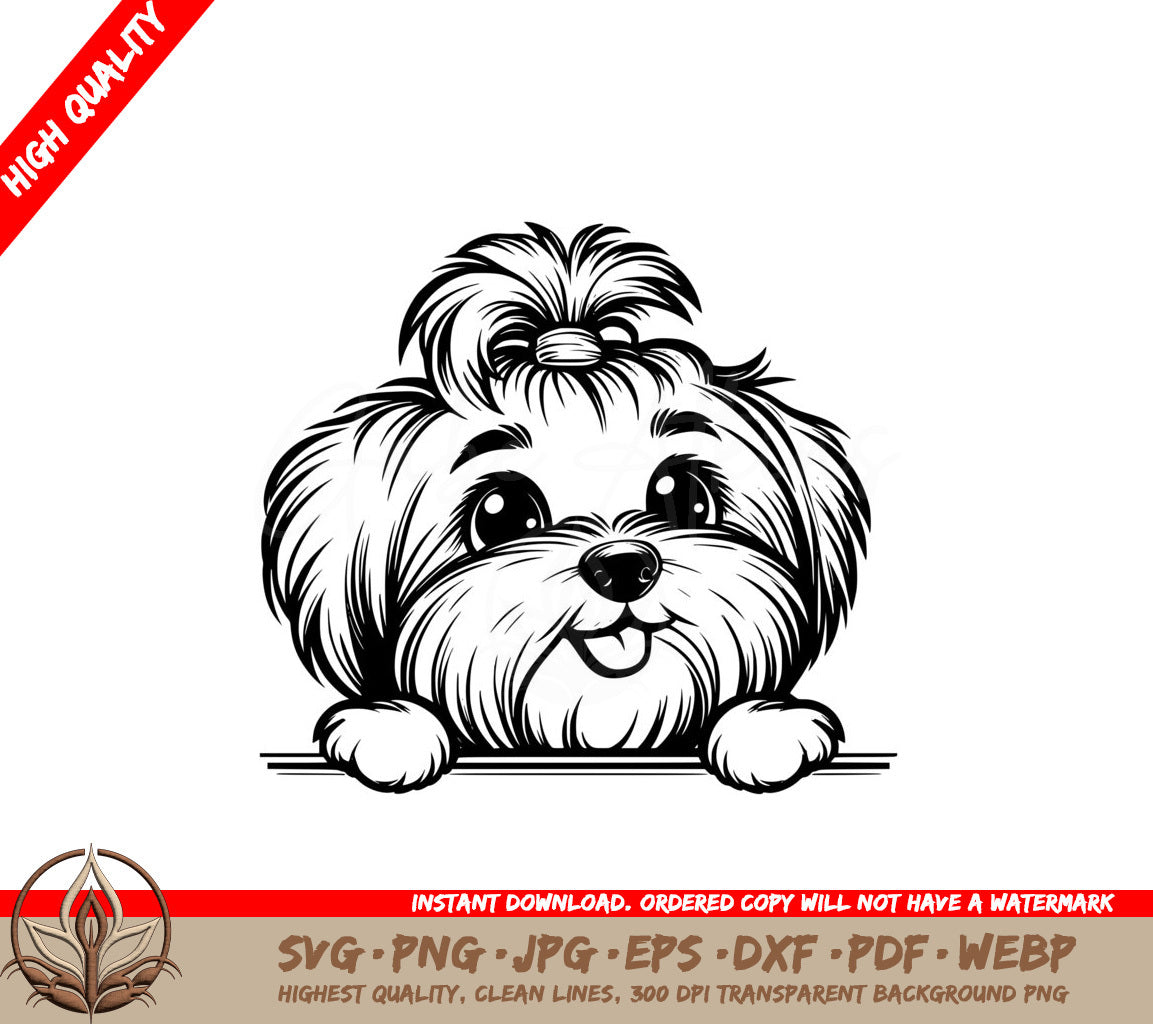 Happy Shaggy Biewer Terrier Digital File in SVG Format