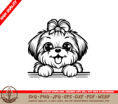 Happy Shih Tzu Digital File - SVG