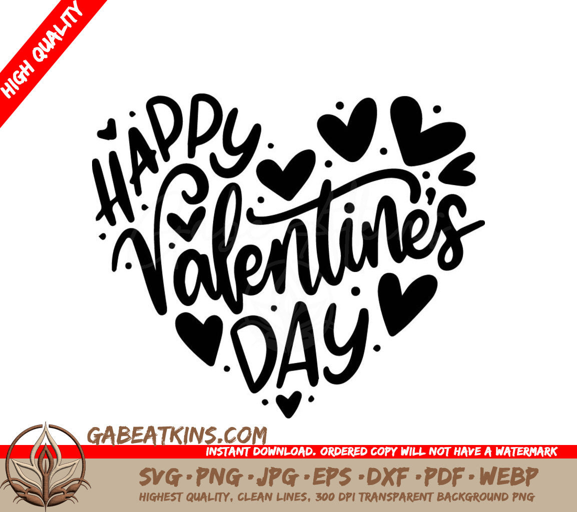 A Heart With The Words Happy Valentines Day Inside Of It SVG - Happy Valentines Day SVG SVG