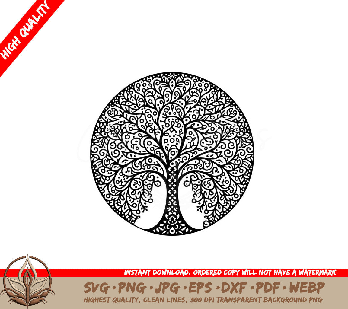 Harmonious Tree Mandala SVG