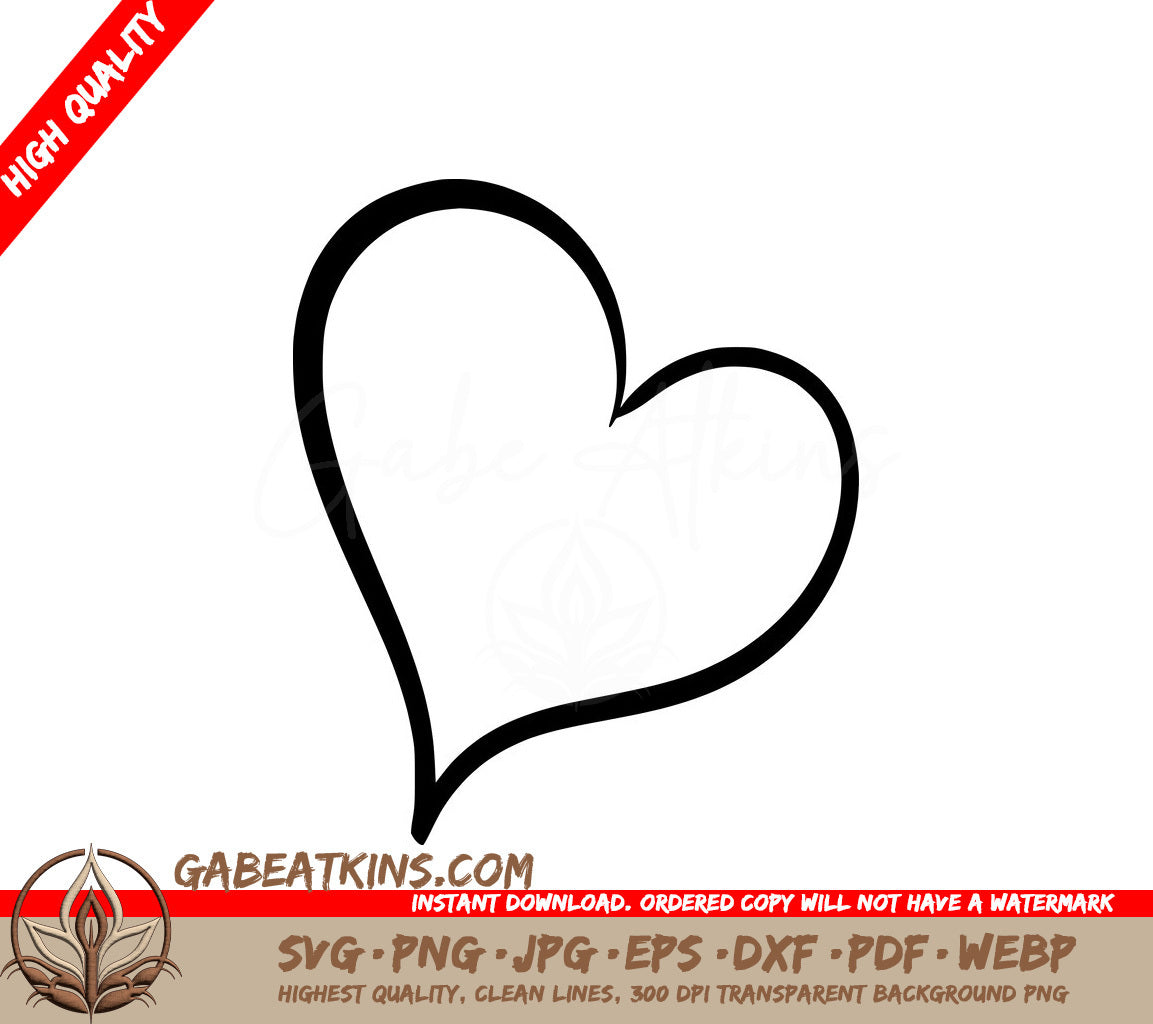 Hand Drawn  Heart SVG - Minimalist Design SVG