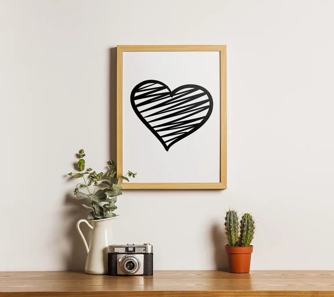  Striped Heart SVG - Hand Drawn, Minimalist Design SVG