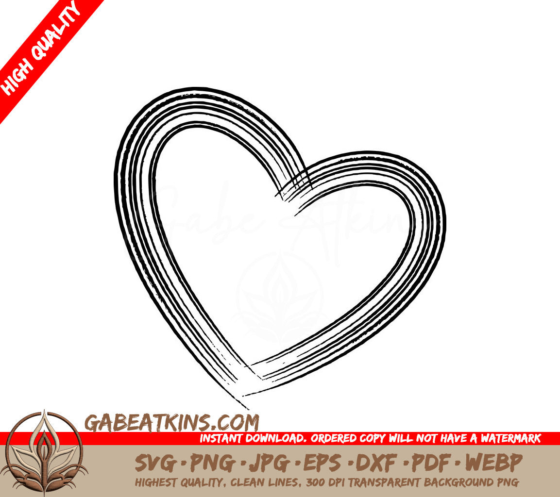 Hand Drawn  Heart SVG SVG